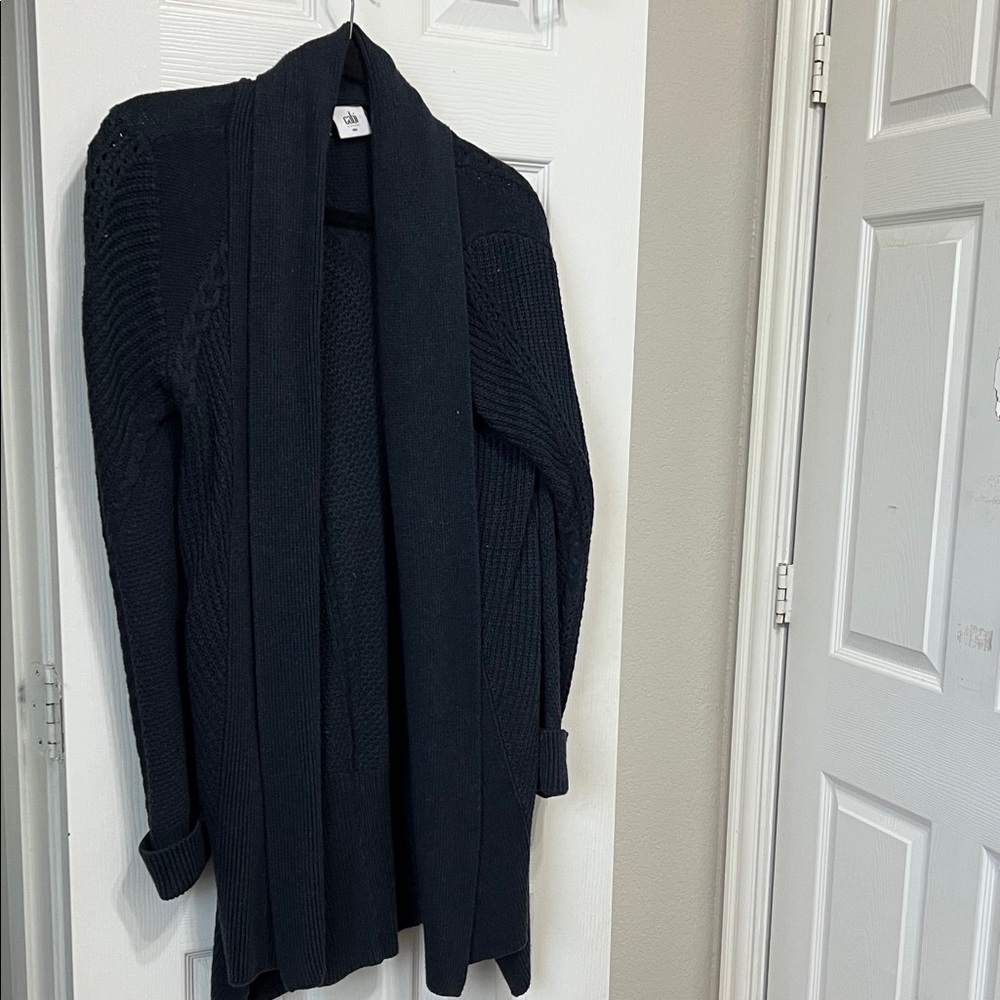 CAbi Navy Open-Front Longline Cardigan